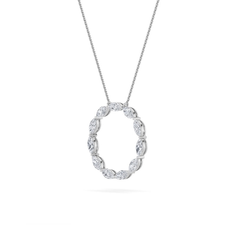 2.25CTW Marquise Shaped Lab Grown Diamond (F/VS) Circle Necklace in 14K Gold