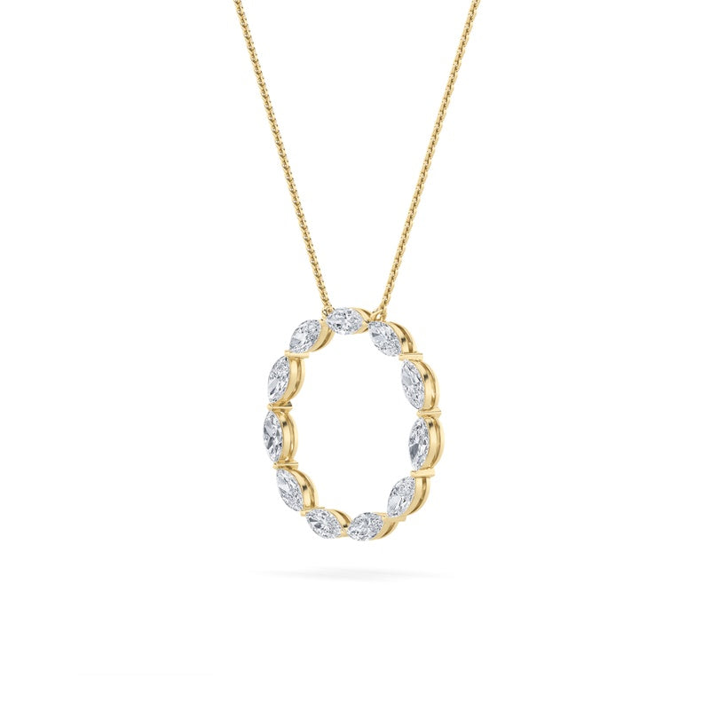 2.25CTW Marquise Shaped Lab Grown Diamond (F/VS) Circle Necklace in 14K Gold