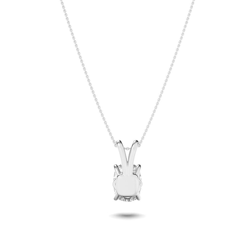 1CTW Elongated Cushion Shaped Lab Grown Diamond (F/VS) Split Bale Solitaire Pendant in 14K Gold