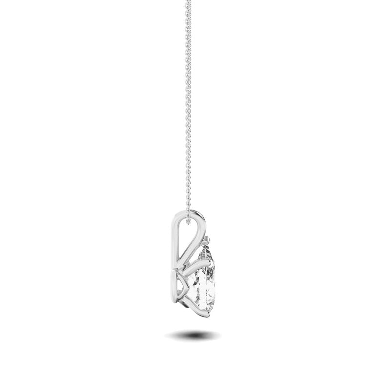 2CTW Pear Shaped Lab Grown Diamond (F/VS) Split Bale Solitaire Pendant in 14K Gold