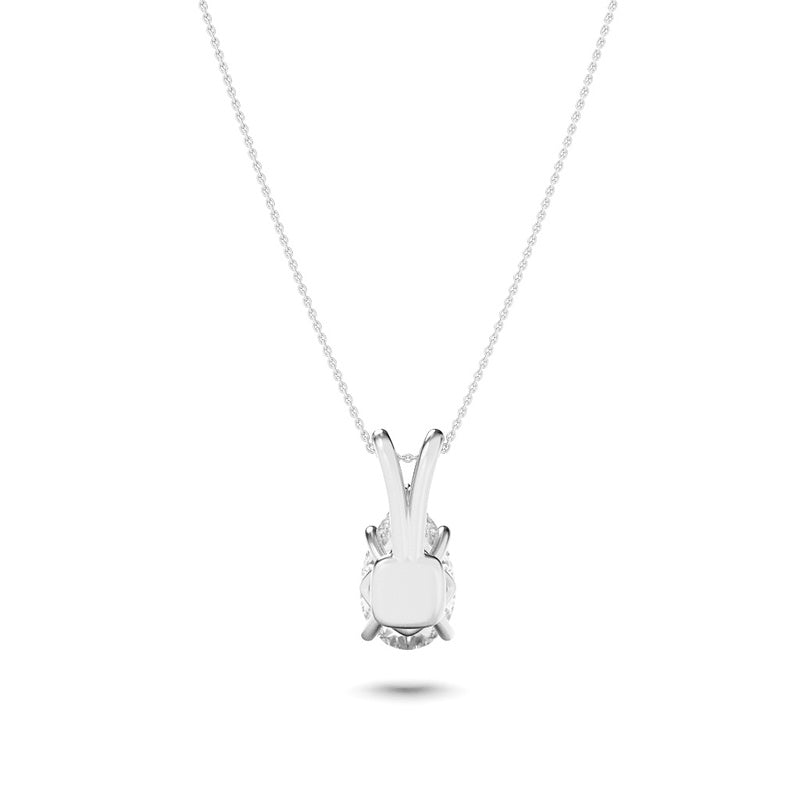 2CTW Pear Shaped Lab Grown Diamond (F/VS) Split Bale Solitaire Pendant in 14K Gold