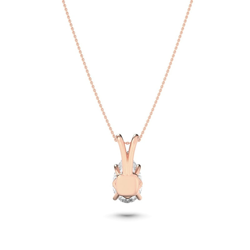 3CTW Pear Shaped Lab Grown Diamond (F/VS) Split Bale Solitaire Pendant in 14K Gold