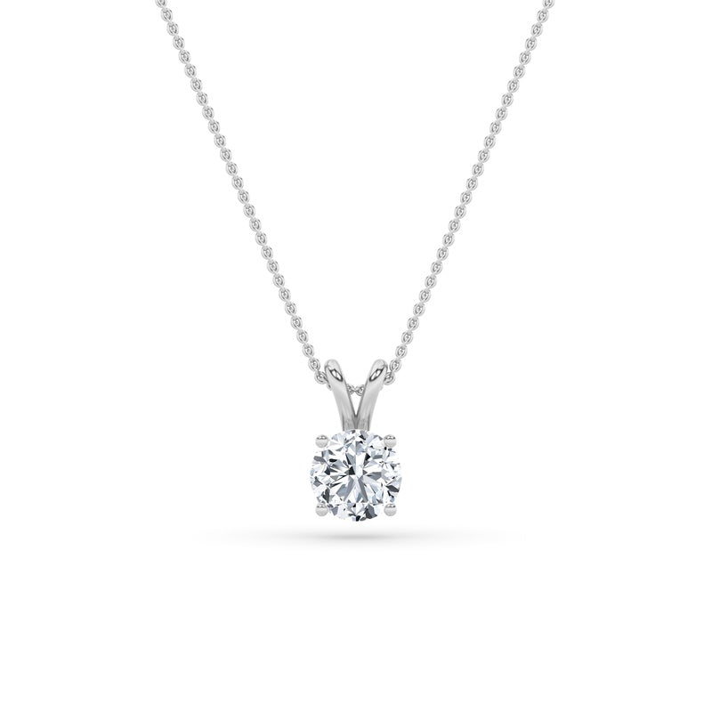 3CTW Round Shaped Lab Grown Diamond (F/VS) Split Bale Solitaire Pendant in 14K Gold