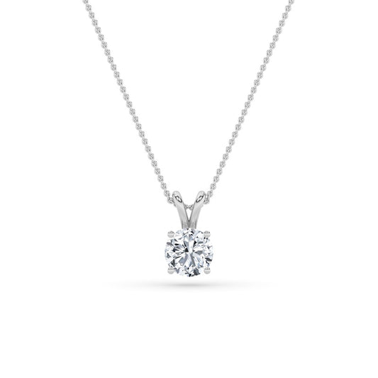 3CTW Round Shaped Lab Grown Diamond (F/VS) Split Bale Solitaire Pendant in 14K Gold