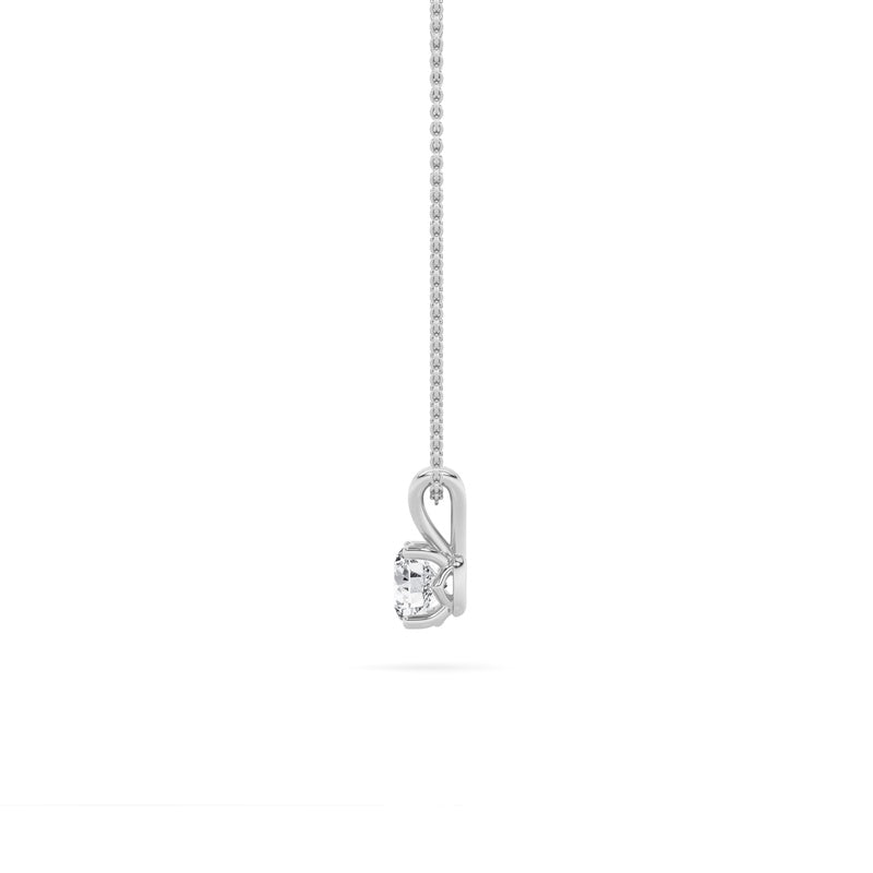 3CTW Round Shaped Lab Grown Diamond (F/VS) Split Bale Solitaire Pendant in 14K Gold