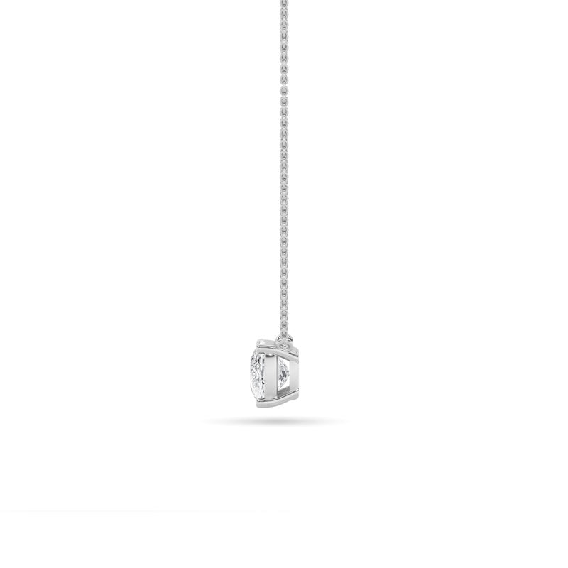 2CTW Elongated Cushion Shaped Lab Grown Diamond (F/VS) East West Solitaire Necklace in 14K Gold