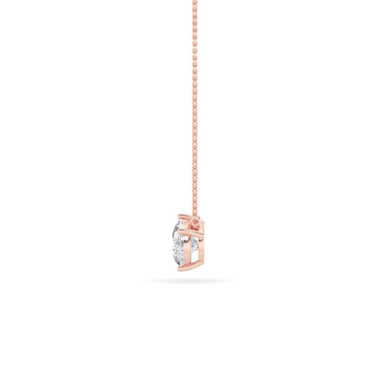 1CTW Pear Shaped Lab Grown Diamond (F/VS) East West Solitaire Necklace in 14K Gold