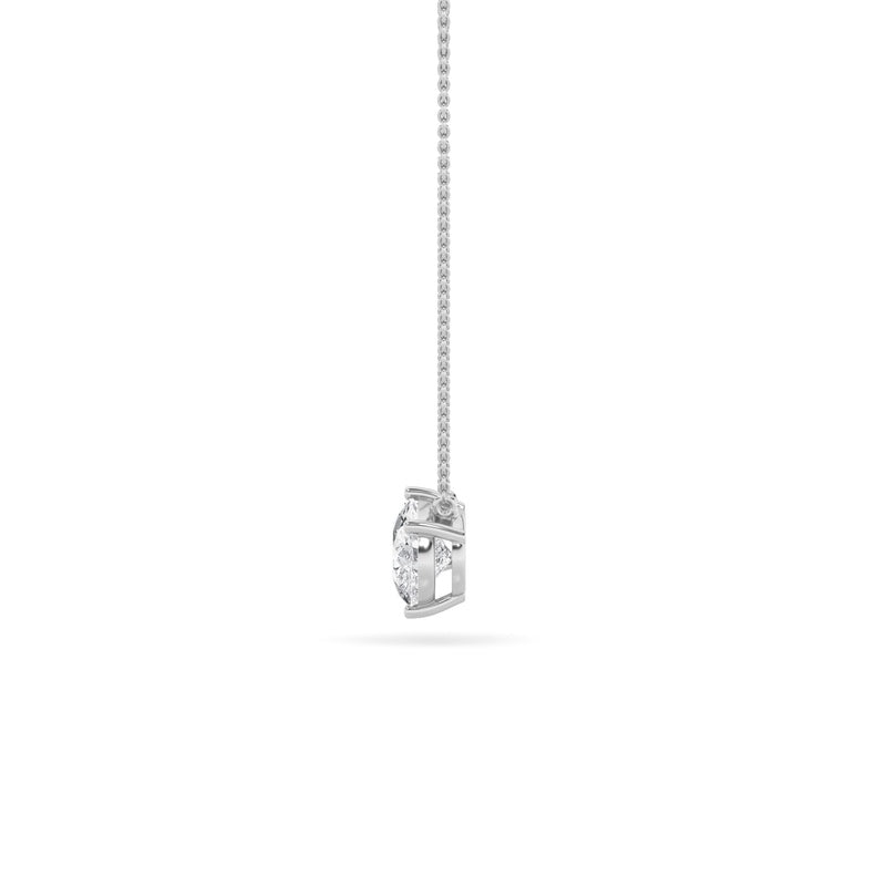 2CTW Pear Shaped Lab Grown Diamond (F/VS) East West Solitaire Necklace in 14K Gold