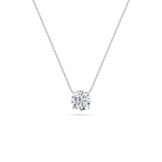 1CTW Round Shaped Lab Grown Diamond (F/VS) Solitaire Necklace in 14K Gold