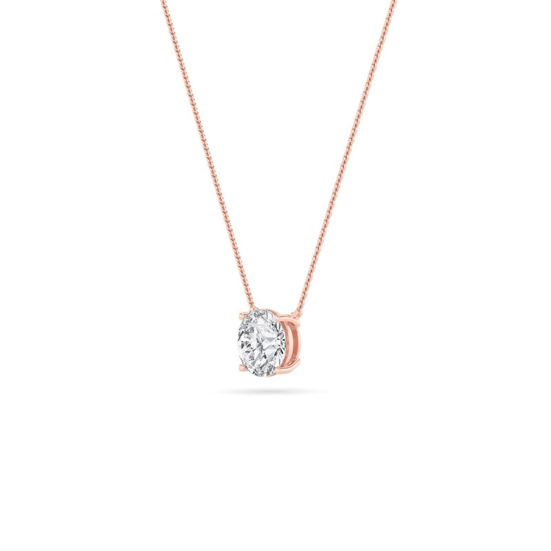 1CTW Round Shaped Lab Grown Diamond (F/VS) Solitaire Necklace in 14K Gold