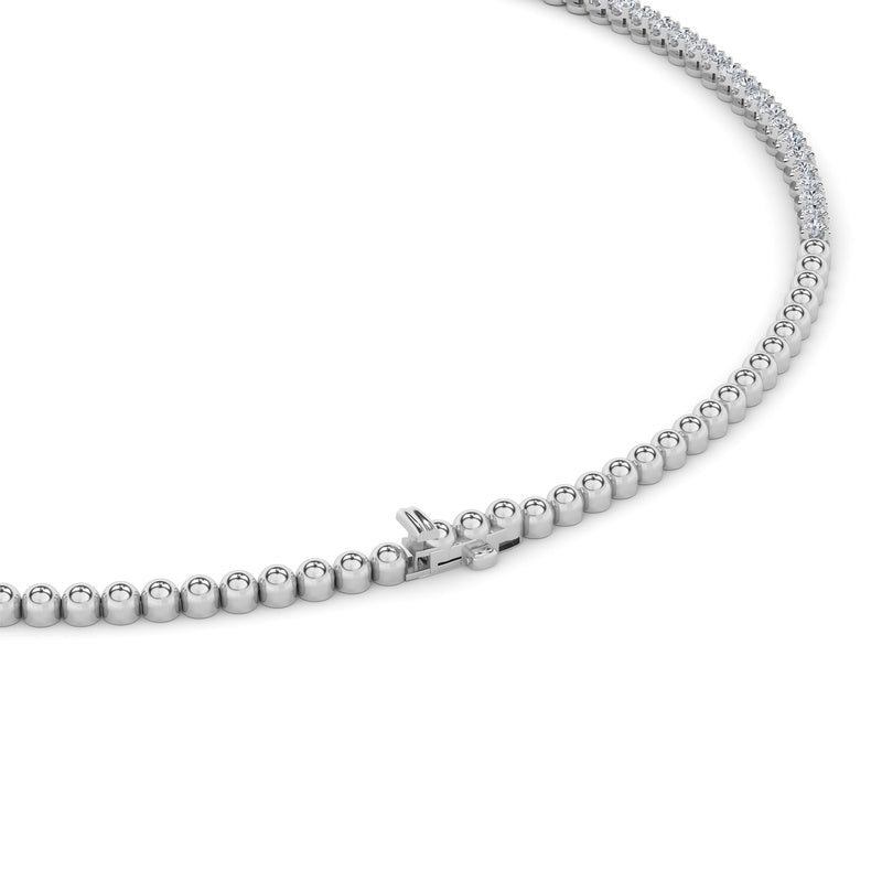 10CTW Round Shaped Lab Grown Diamond (F/VS) Graduating Half  Riviera Necklace in 14K Gold