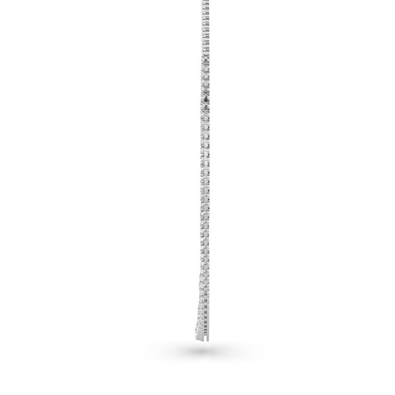 10CTW Round Shaped Lab Grown Diamond (F/VS) Graduating Half  Riviera Necklace in 14K Gold