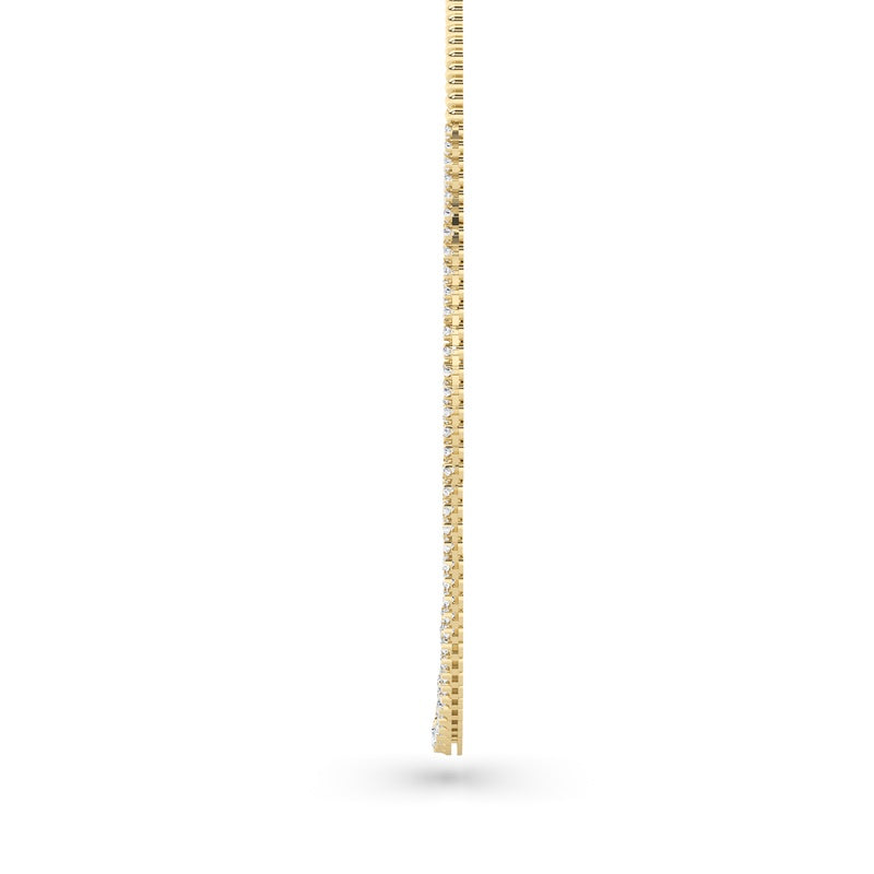10CTW Round Shaped Lab Grown Diamond (F/VS) Graduating Half  Riviera Necklace in 14K Gold