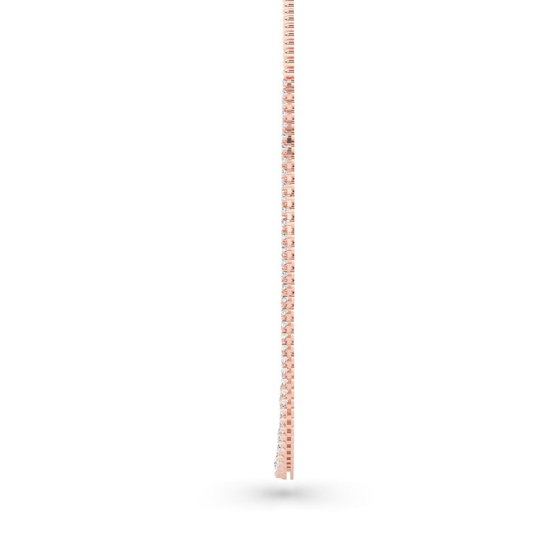 10CTW Round Shaped Lab Grown Diamond (F/VS) Graduating Half  Riviera Necklace in 14K Gold