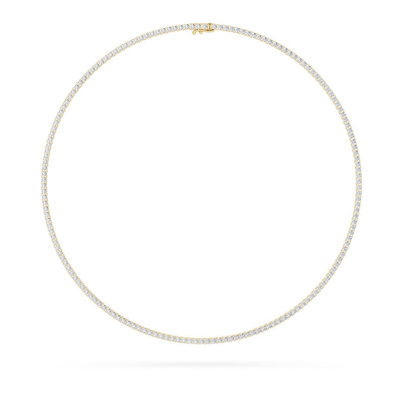 10CTW Round Shaped Lab Grown Diamond (F/VS) Tennis Necklace in 14K White Gold