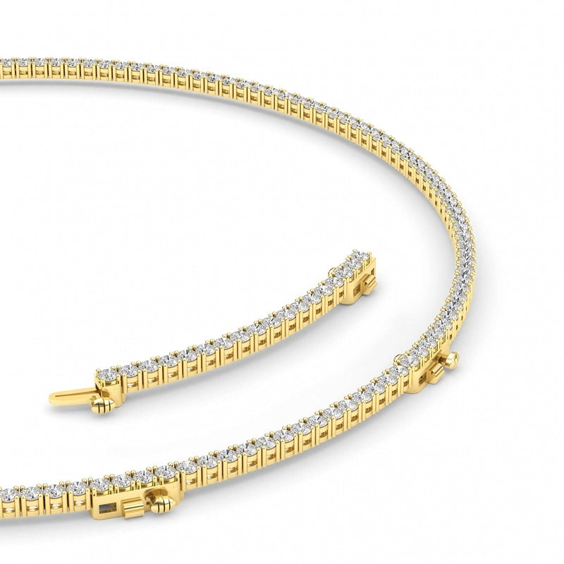10CTW Round Shaped Lab Grown Diamond (F/VS) Tennis Necklace in 14K White Gold