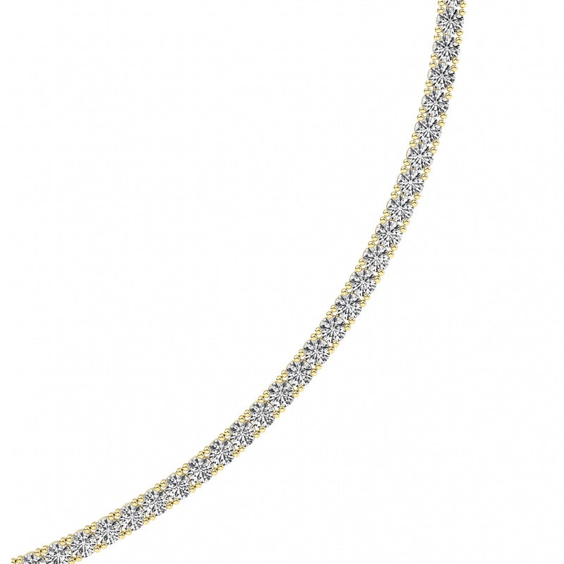 10CTW Round Shaped Lab Grown Diamond (F/VS) Tennis Necklace in 14K White Gold