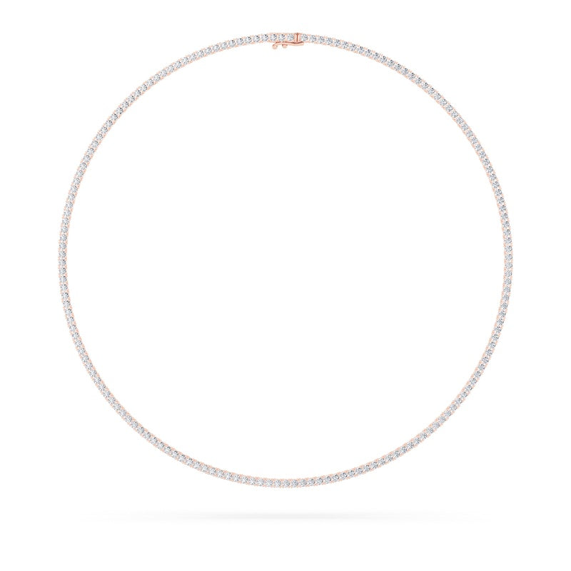 10CTW Round Shaped Lab Grown Diamond (F/VS) Tennis Necklace in 14K White Gold