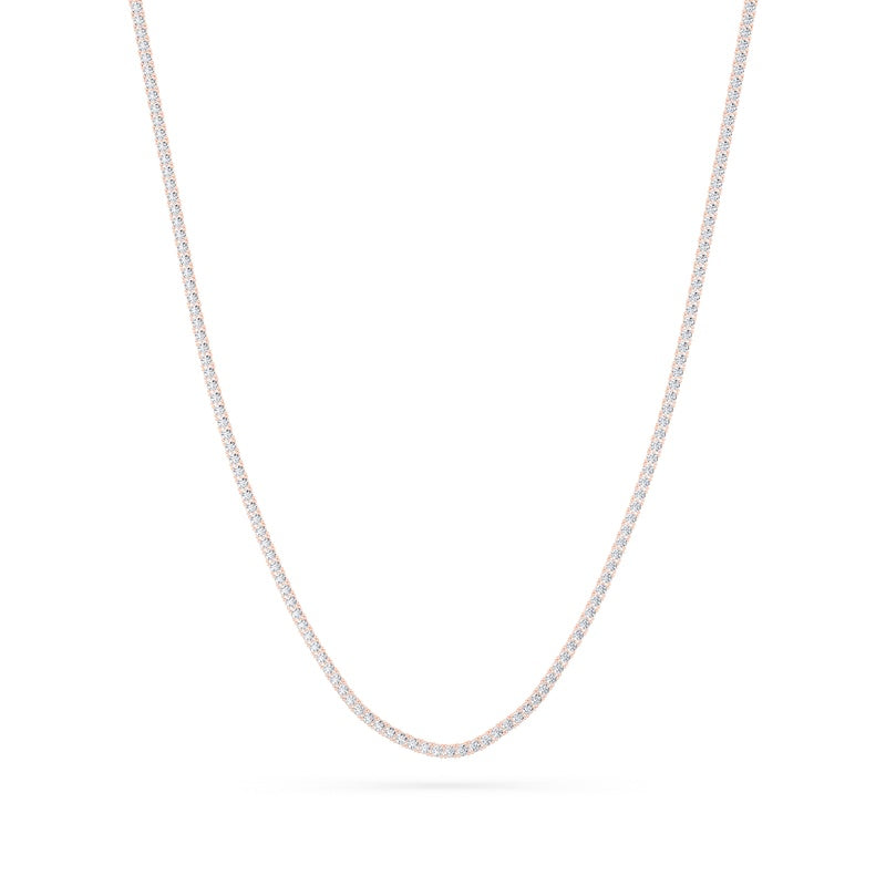 10CTW Round Shaped Lab Grown Diamond (F/VS) Tennis Necklace in 14K White Gold