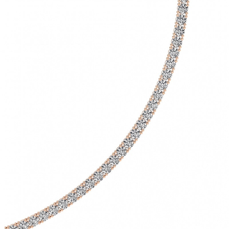 10CTW Round Shaped Lab Grown Diamond (F/VS) Tennis Necklace in 14K White Gold