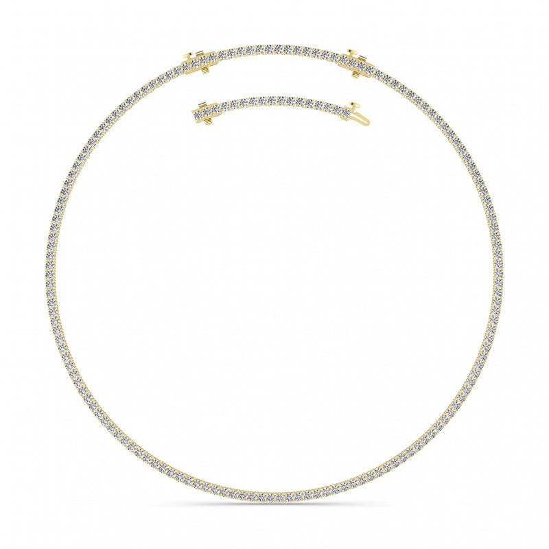 15CTW Round Shaped Lab Grown Diamond (F/VS) Necklace in 14K White Gold