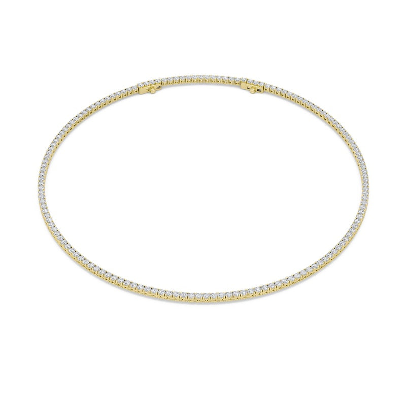 15CTW Round Shaped Lab Grown Diamond (F/VS) Necklace in 14K White Gold