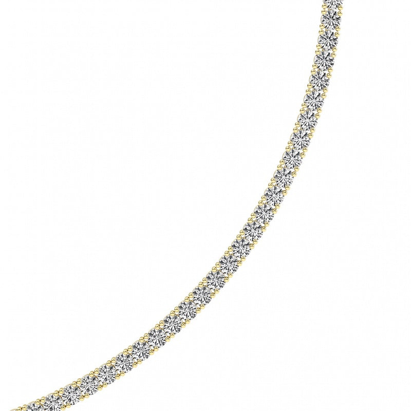 15CTW Round Shaped Lab Grown Diamond (F/VS) Necklace in 14K White Gold