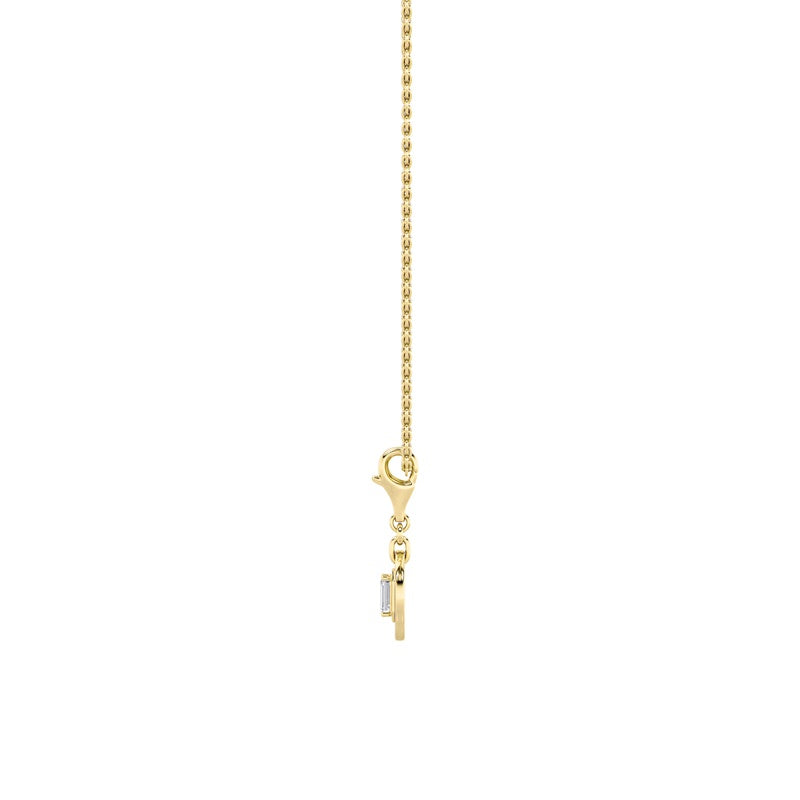 1CTW Emerald Shaped Lab Grown Diamond (F/VS) Dog Tag Pendant in 14K Gold