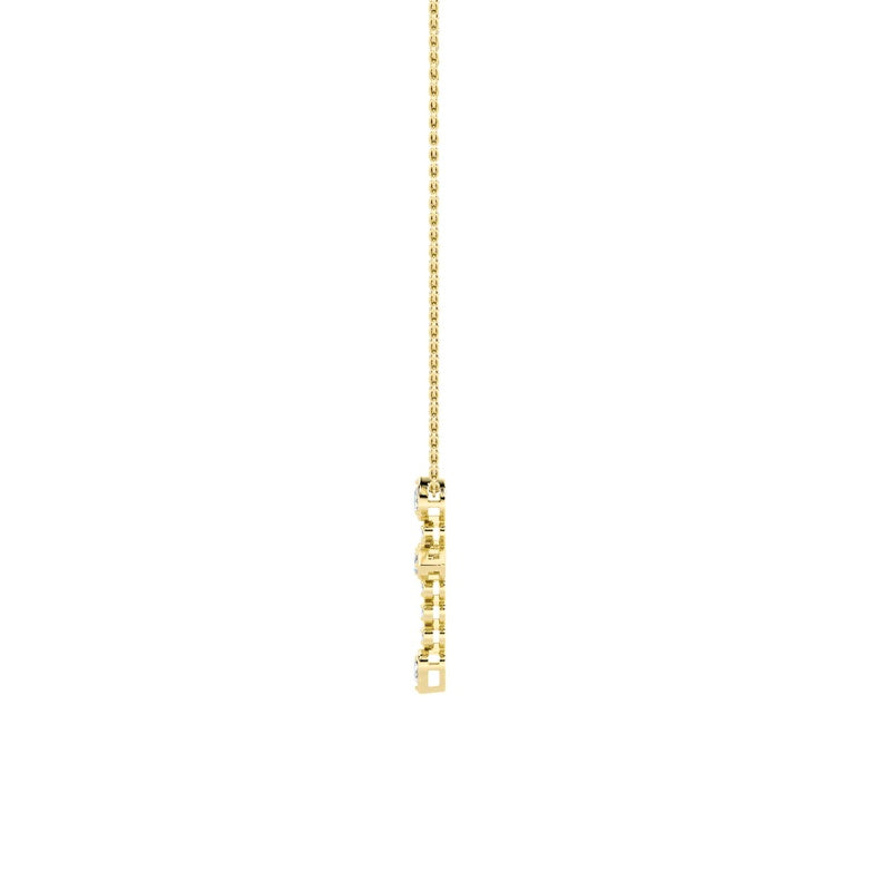 1.5CTW Pear Shaped Lab Grown Diamond (F/VS) Cross Pendant in 14K Gold