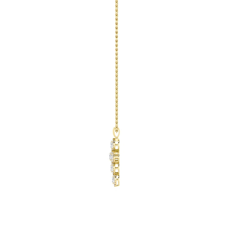 3CTW Oval Shaped Lab Grown Diamond (F/VS) Cross Pendant in 14K Gold