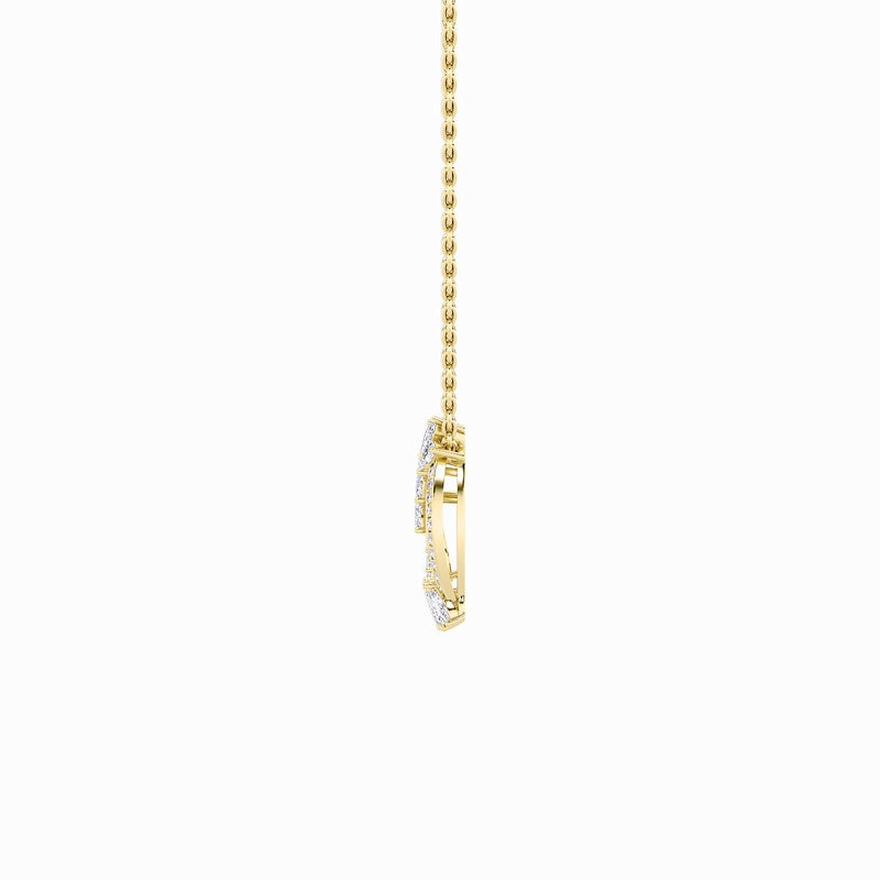 2.5CTW Marquise Shaped Lab Grown Diamond (F/VS) Heart Shaped Pendant in 14K Gold