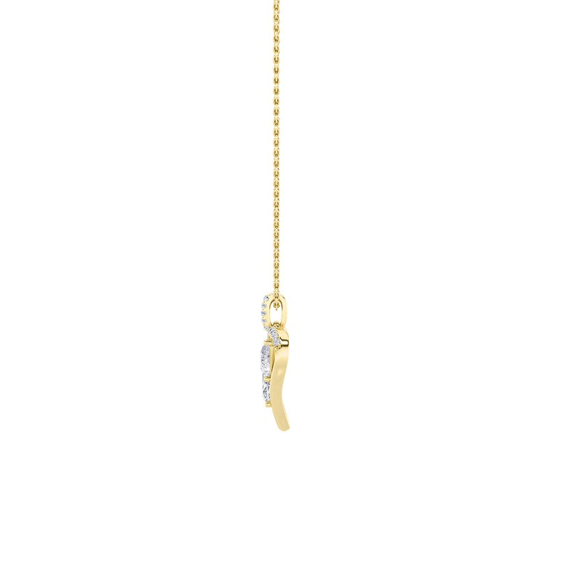 2.5CTW Marquise Shaped Lab Grown Diamond (F/VS) Heart Shaped Pendant in 14K Gold