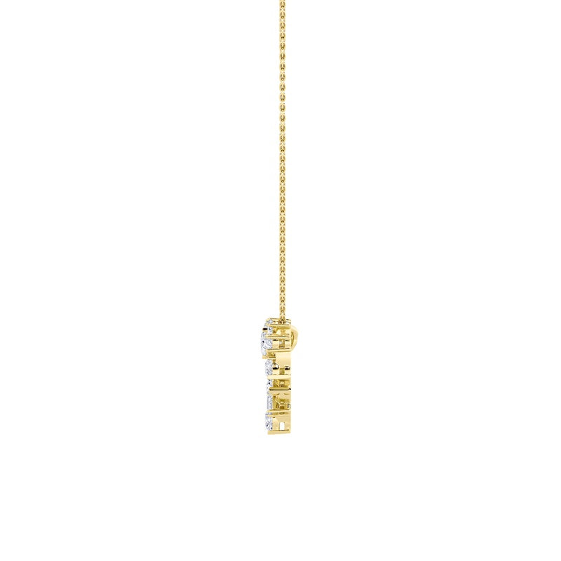 2.5CTW Emerald Shaped Lab Grown Diamond (F/VS) Heart Shaped Pendant in 14K Gold