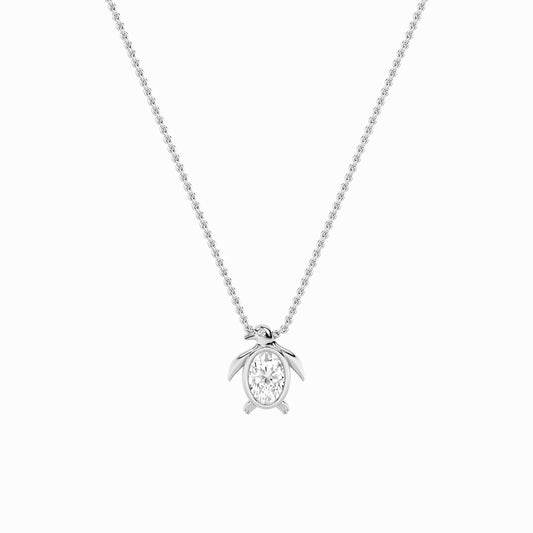 1CTW Oval Shaped Lab Grown Diamond (F/VS)  Pendant in 14K Gold