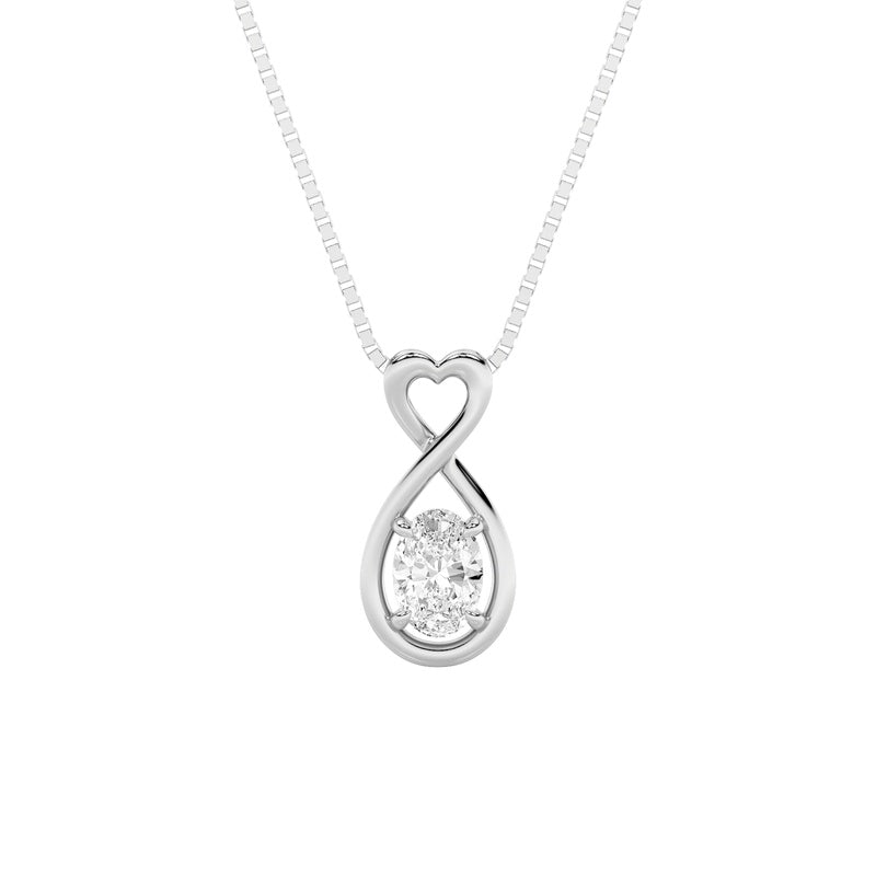 1CTW Oval Shaped Lab Grown Diamond (G/VS) Fancy Solitaire Pendant in 14K Gold