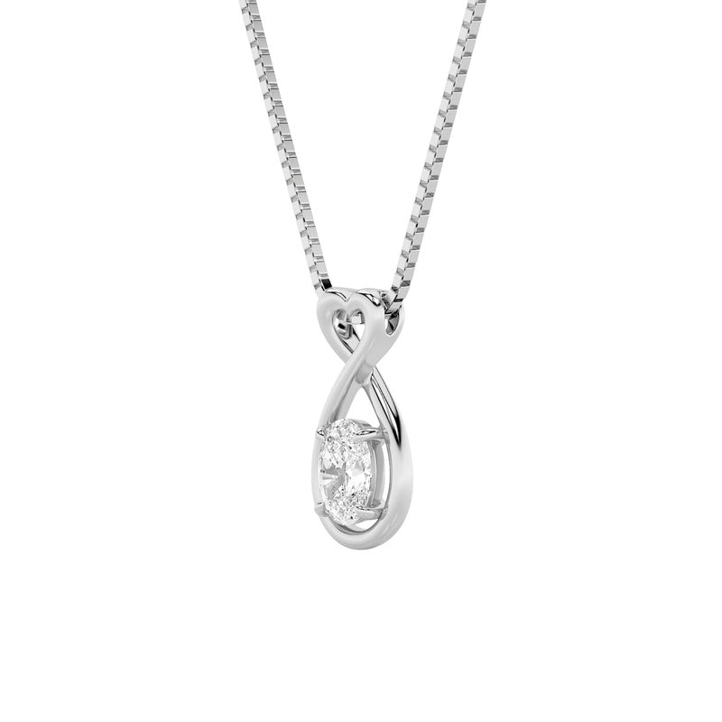 1CTW Oval Shaped Lab Grown Diamond (G/VS) Fancy Solitaire Pendant in 14K Gold