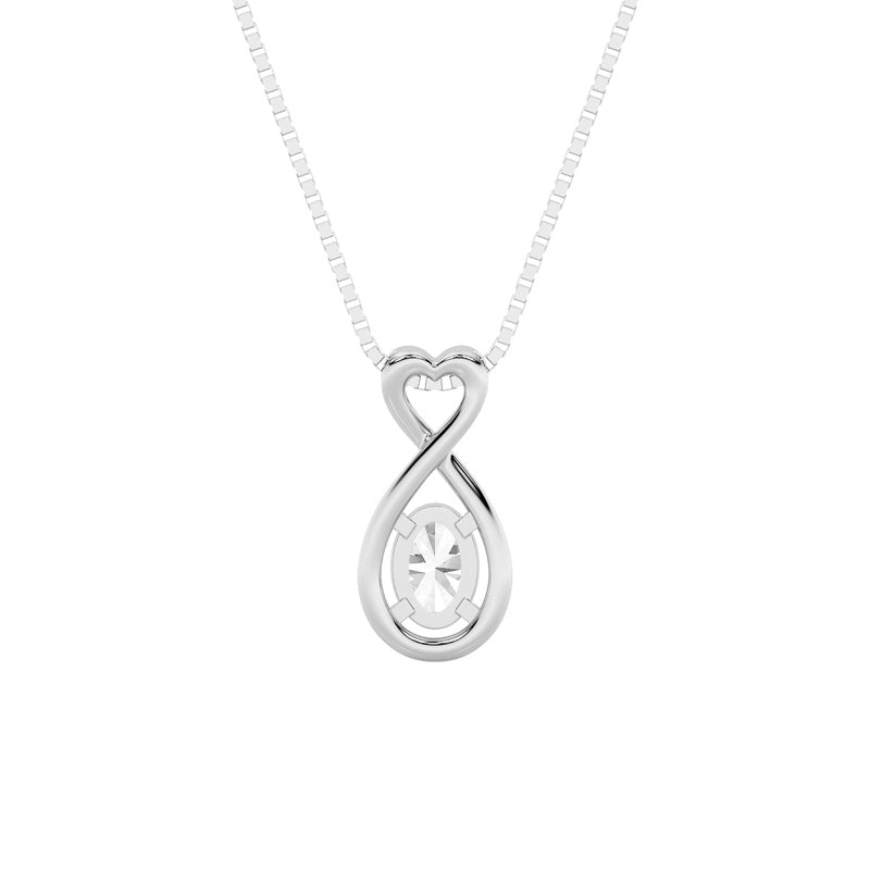1CTW Oval Shaped Lab Grown Diamond (G/VS) Fancy Solitaire Pendant in 14K Gold