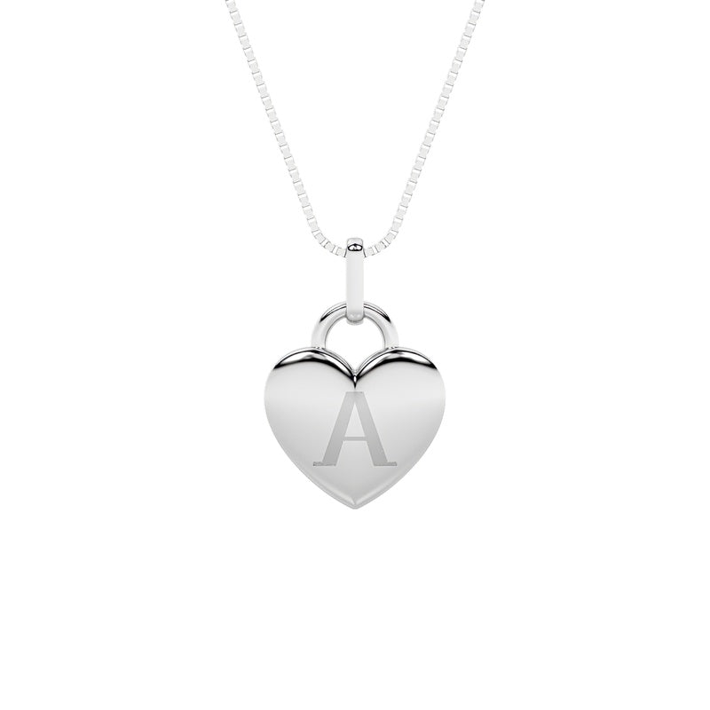 1CTW Oval Shaped Lab Grown Diamond (F/VS) Heart Pendant in 14K  White Gold