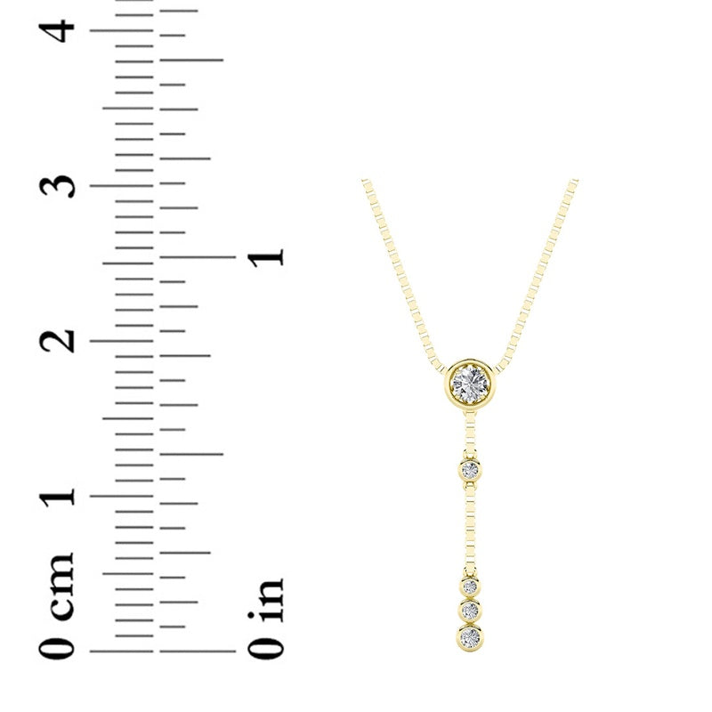 0.4CTW Round Shaped Lab Grown Diamond (G/VS) Necklace in 14K Yellow Gold Over Silver