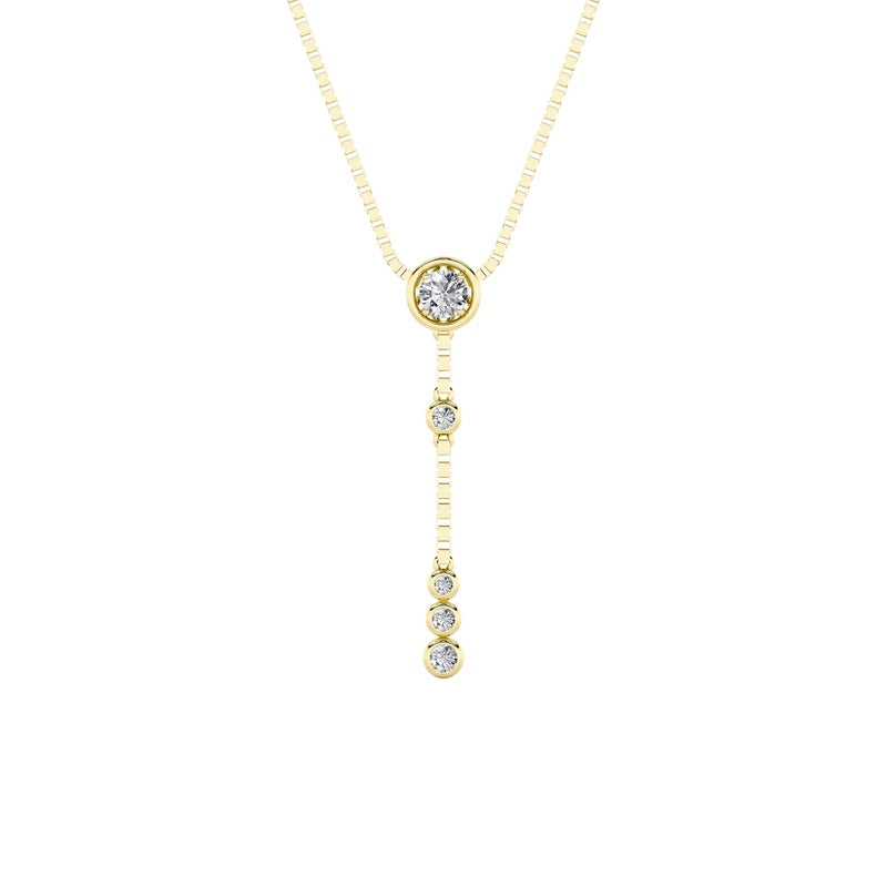 0.4CTW Round Shaped Lab Grown Diamond (G/VS) Necklace in 14K Yellow Gold Over Silver