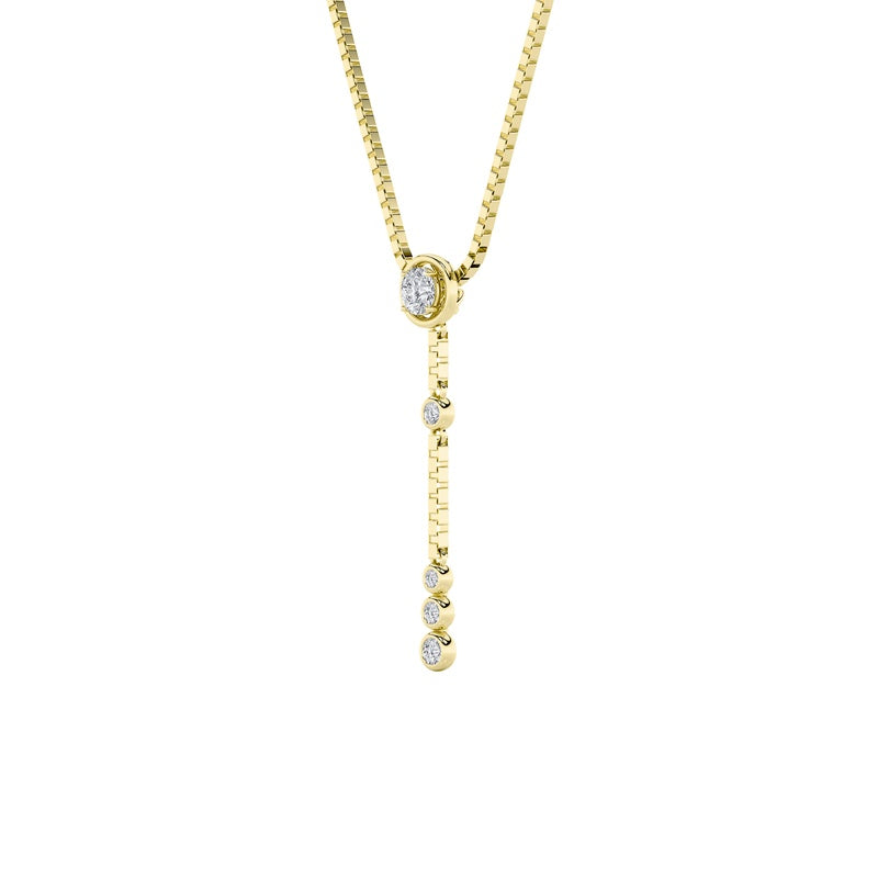 0.4CTW Round Shaped Lab Grown Diamond (G/VS) Necklace in 14K Yellow Gold Over Silver