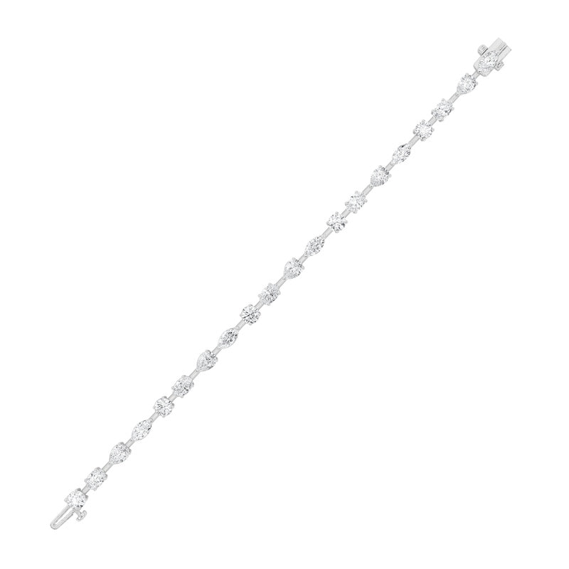 10CTW Mix Shaped Lab Grown Diamond East & West Bracelet in 14K Gold (F/VS)