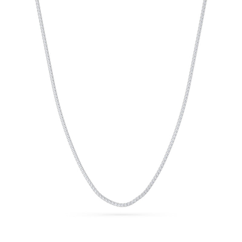 10CTW Round Shaped Lab Grown Diamond (F/VS) Tennis Necklace in 14K White Gold