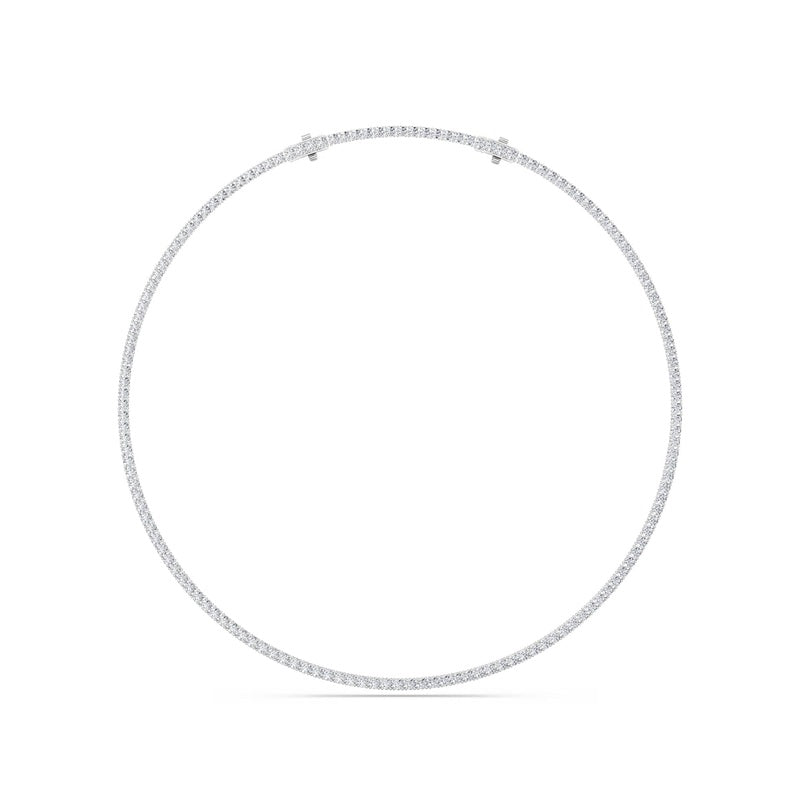 15CTW Round Shaped Lab Grown Diamond (F/VS) Necklace in 14K White Gold