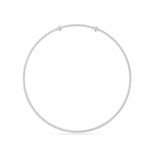 15CTW Round Shaped Lab Grown Diamond (F/VS) Necklace in 14K White Gold