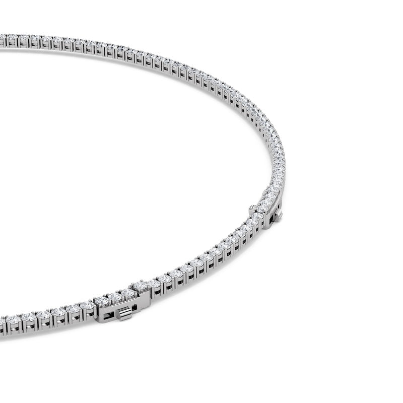 15CTW Round Shaped Lab Grown Diamond (F/VS) Necklace in 14K White Gold