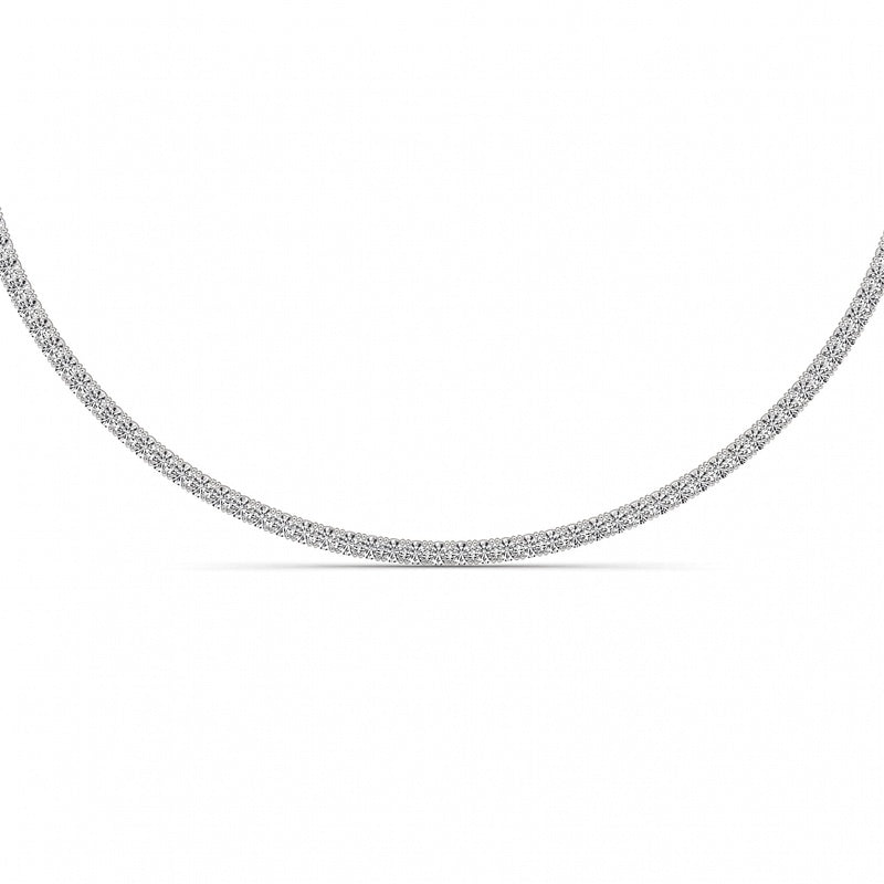 20CTW Round Shaped Lab Grown Diamond (F/VS) Necklace in 14K White Gold