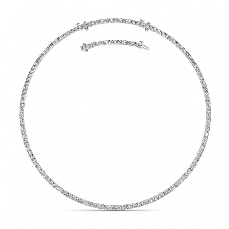 20CTW Round Shaped Lab Grown Diamond (F/VS) Necklace in 14K White Gold