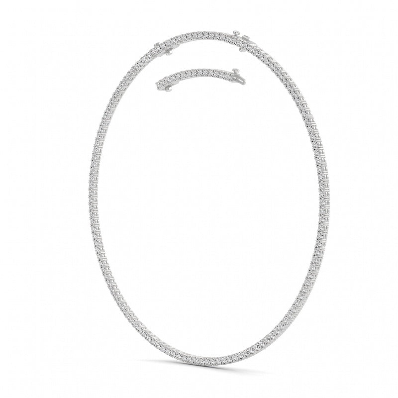 20CTW Round Shaped Lab Grown Diamond (F/VS) Necklace in 14K White Gold