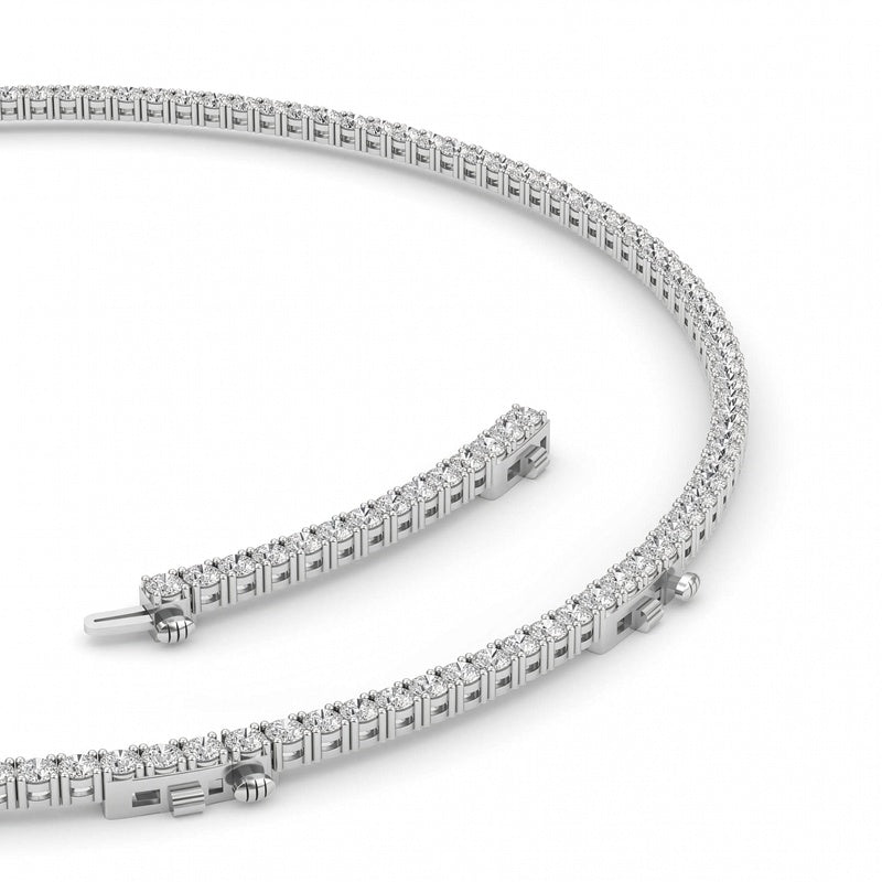 20CTW Round Shaped Lab Grown Diamond (F/VS) Necklace in 14K White Gold